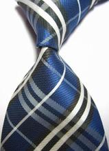 SNT0427 Blue Black Stripes 2014 New Classic Ties Hanky Handkerchief Cufflinks Men s Business Casual Party