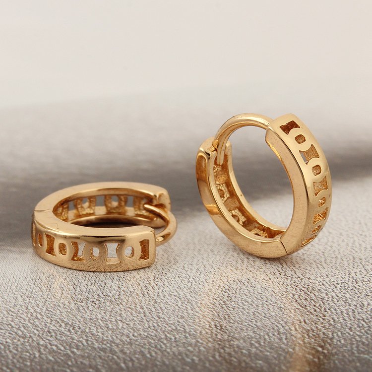 Aliexpress.com Comprar Dos Pares de Bebé Pendiente CC Aro de Oro Pendientes Brinco de Ouro Bijoux Oído Chapado En Oro Aros Ohrringe E8182 Joyas Aretes De