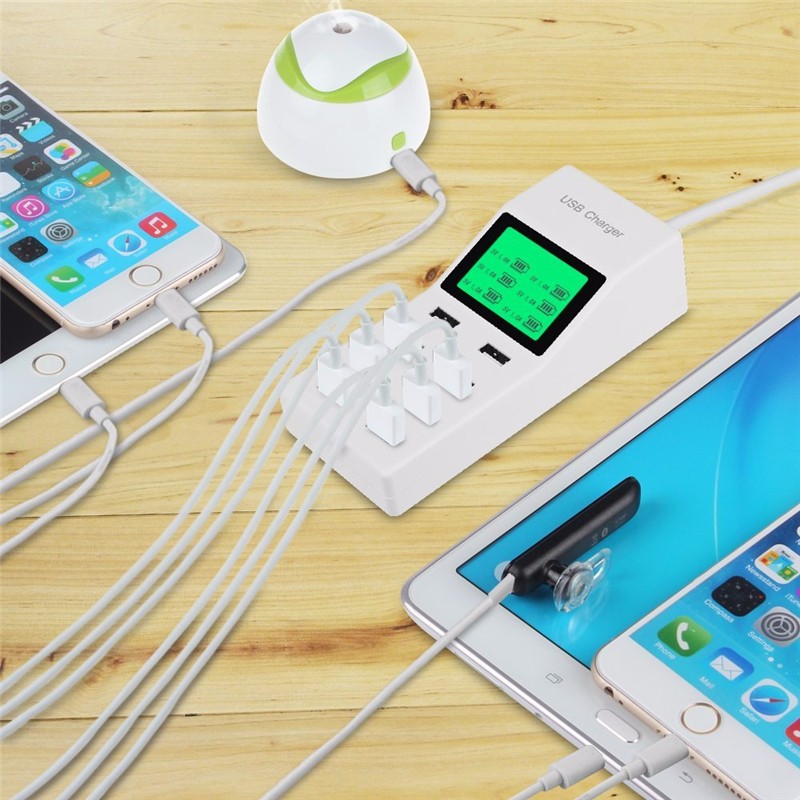 US-EU-UK-Multi-8-Usb-Ports-Charger-with-Lcd-Screen-Dc-Voltmeter-Smart-Wall-Charger-for-Yotaphone-2-Doogee-X5-S6-18650-Cell-Phone (8)