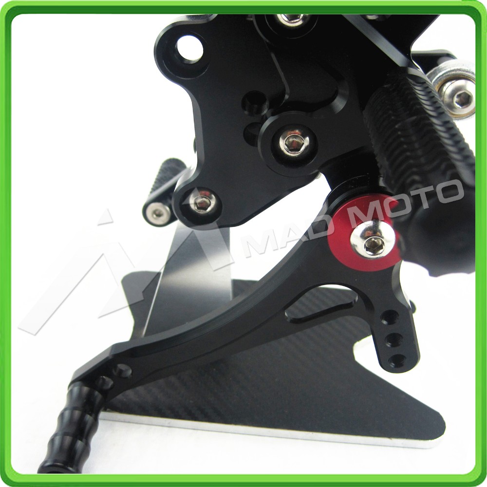 Free shipping MAD MOTO CNC Adjustable Rearsets Kawasaki Ninja 300 2013 - 2015 foot pegs 2013 2014 2015 rear set footrests BLACK 08