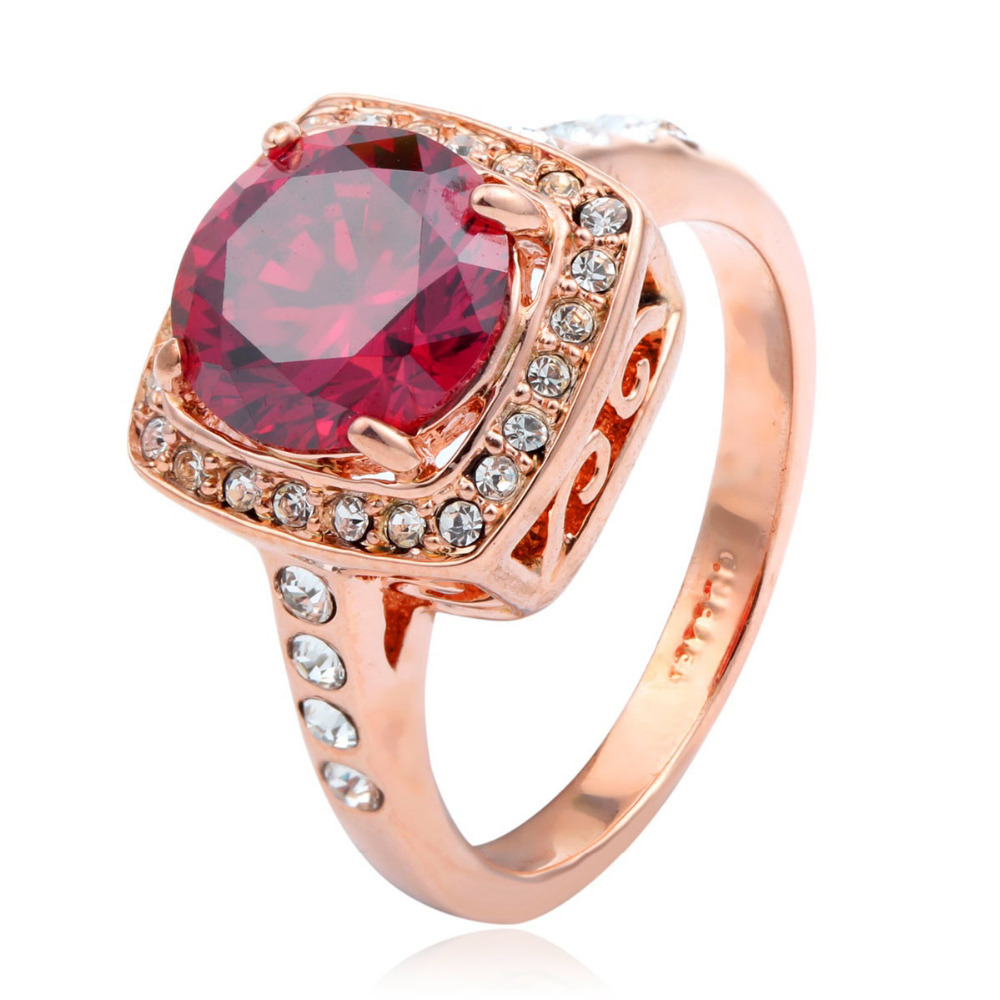 Cushion cut ruby engagement rings