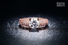 18KGP Rose Gold Filled vintage Rings For Women Wedding Jewelry Bijoux zirconia Accessories Engagement Bague Bijouterie