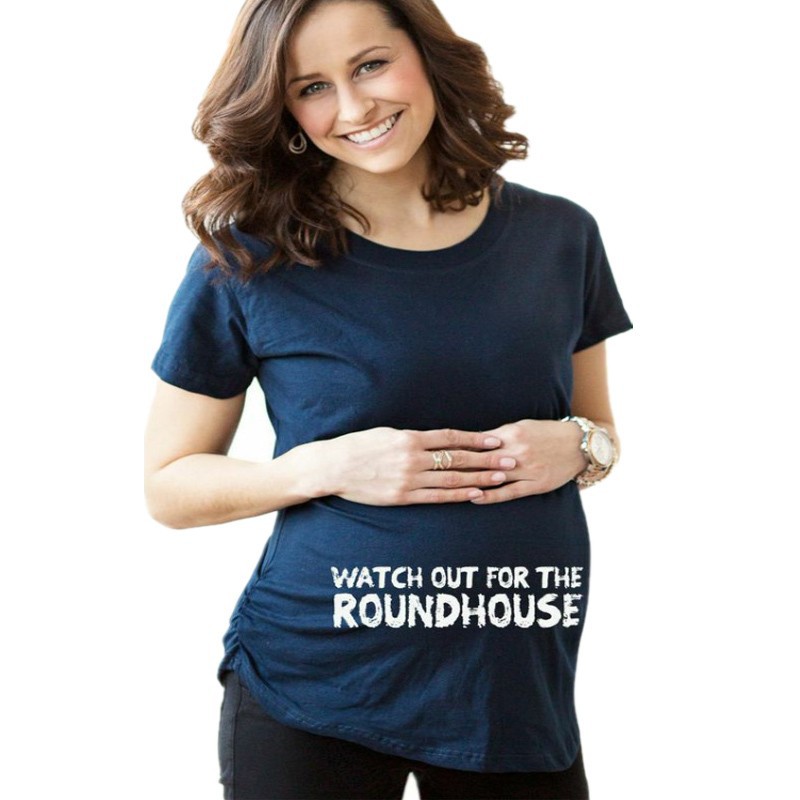 -Watch-Out-For-The-Roundhouse-Print-Maternity-T-Shirts-Summer-Style-Tee-Funny-Clothing-Pregnant