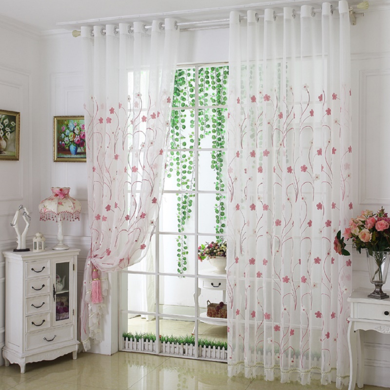 Promoción de cortinas transparentes de color de alta calidad ...