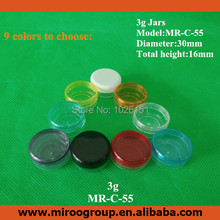 Wholesale Free Shipping 50+2pcs/lot 3g round storage display box container jar pot, plastic jars for person care cream packaging