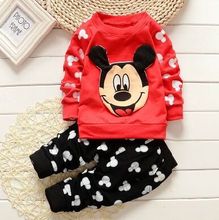 2015 new fashion clothing and girl s clothes children s micky cartoon long sleeved jacket pants