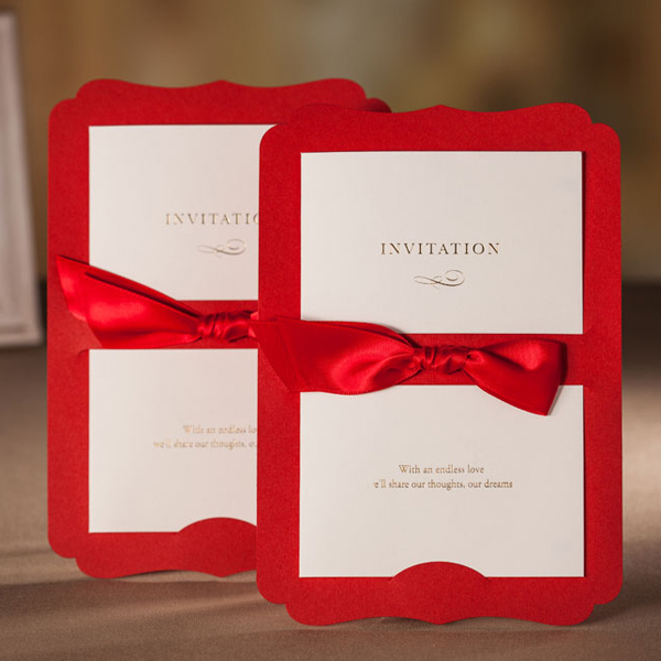 Unique red wedding invitations