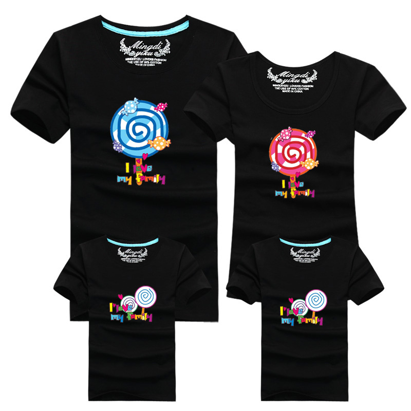 1psc font b Matching b font Mother Daughter Clothes Candy Print 2016 Summer New Casual Familie