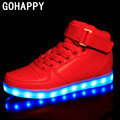Microfiber Leather Plus Size Luminous LED Men Shoes For Adults Chaussure Lumineuse Basket Led Light up