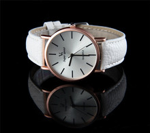 Nuevo llega el 2015 reloj de lujo hombre V6 ronda de cuarzo Dial cuero moda para mujer del reloj de hombre alta calidad ver mujeres
