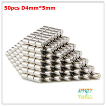 50pcs Strong Round Cylinder magnets 4mm Dia x 5mm N50 Rare Earth Neodymium Magnet 4mm*5mm magnets
