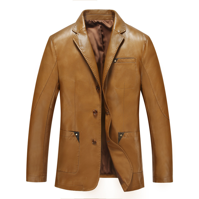 2015 New Arrivals Autumn Brand Leather Jacket Men Jaqueta Couro Masculino Bomber Leather Jacket Sheepskin Coat Motorcycle Jacket