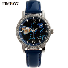 Time100 12 Constellation Pisces Women Automatic Self-wind Mechanical Watch Leather Strap Ladies Wrist Watches For Women Clock