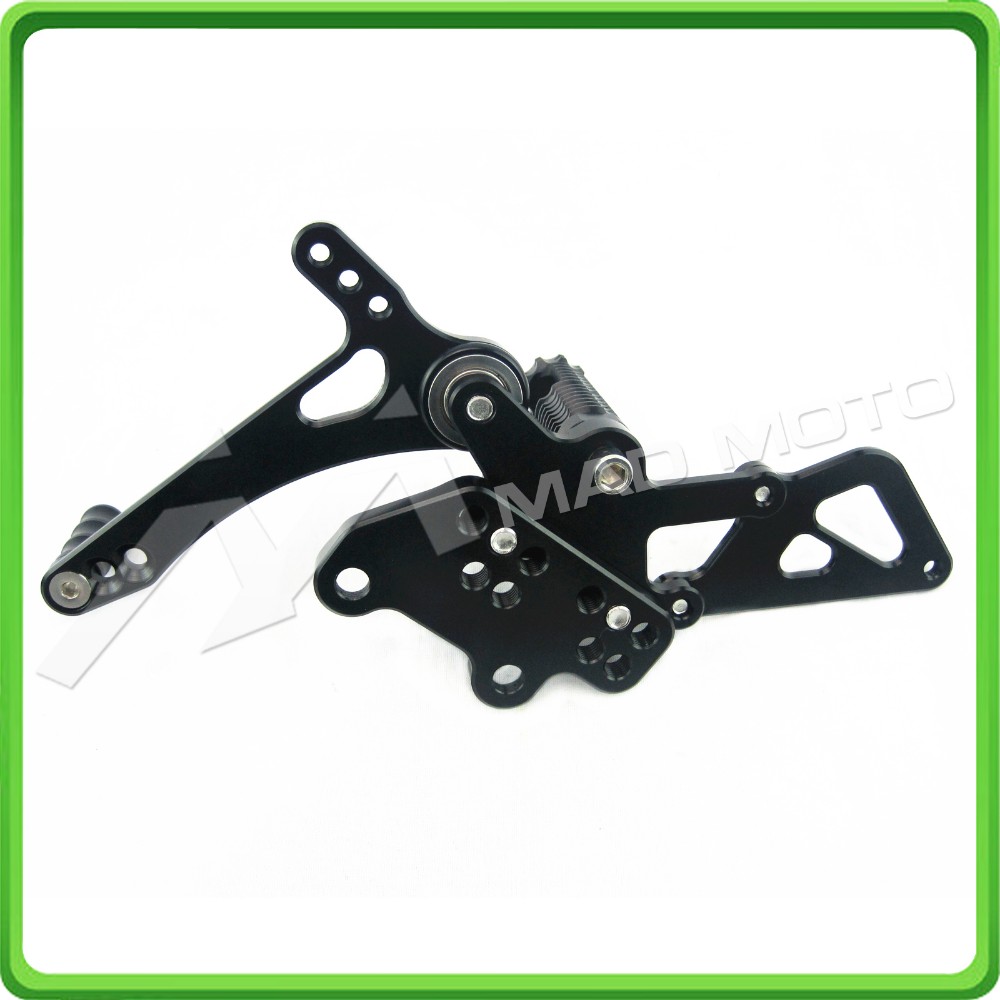 Free shipping MAD MOTO CNC Adjustable Rearsets Kawasaki Ninja 300 2013 - 2015 foot pegs 2013 2014 2015 rear set footrests BLACK 10