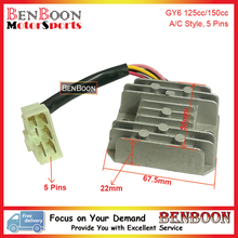 GY6 150cc VOLTAGE REGULATOR RECTIFIER 5 PIN 4T Chinese Scooter Parts ATV Parts Znen Baotian Peace Taotao Icebear Free Shipping