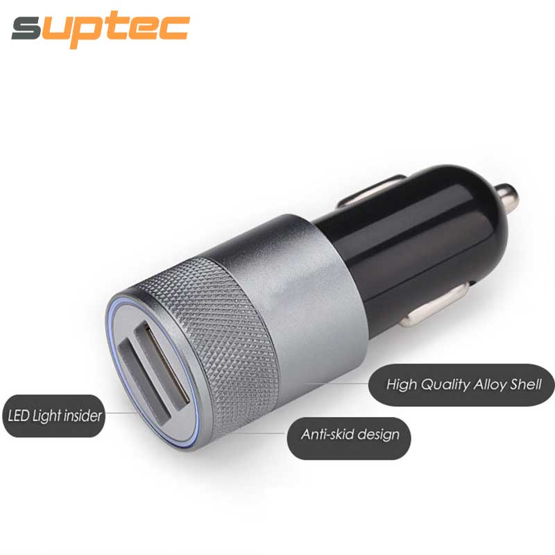 Car Phone Charger 2 Port Mini Dual USB Car Charger Adapter Quick Charging 5V 2A for