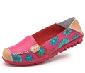 2017 Cow Muscle Ballet Summer Floral Print Women genuine leather shoes women flat Flexible Nurse Peas