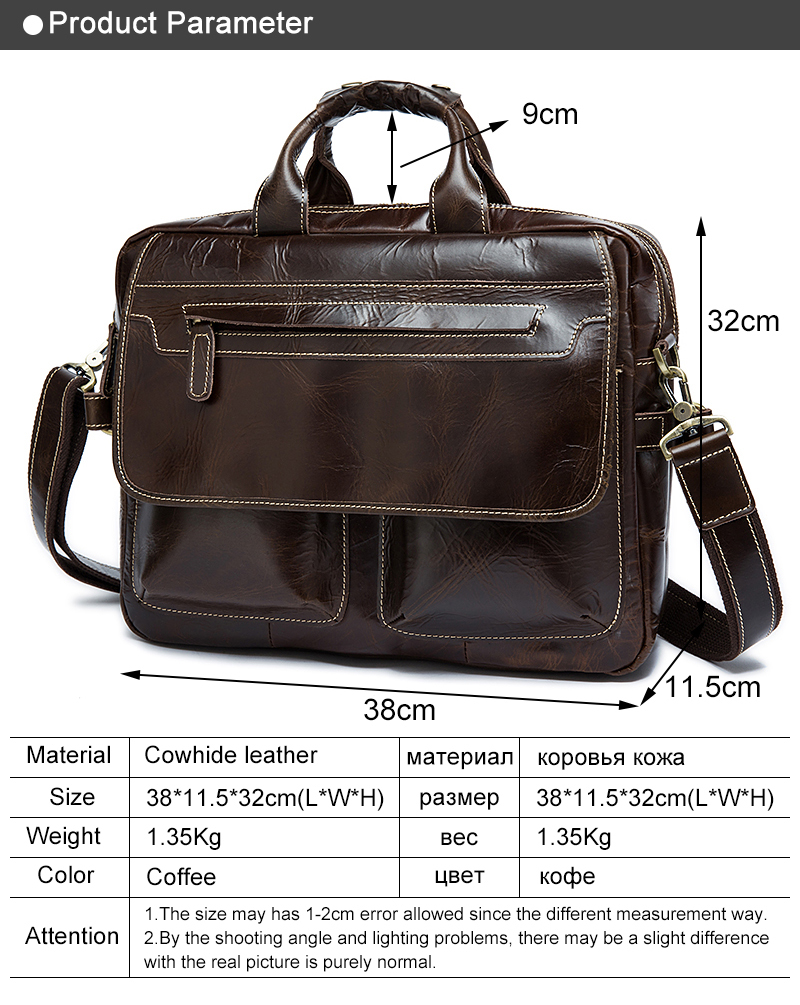 Mens Messenger Bag Mens Briefcase Genuine Leather Business Bag Messenger Bag First Layer Cowhide Leisure Bag Cross-Section Mens Bags Suitable for Business Casual Laptop Bag Briefcase Satchel Bag