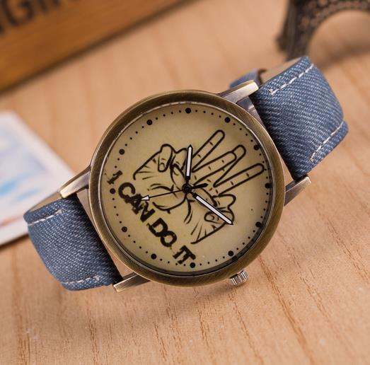 hot sale Unisex Quartz Watches Men Sports Watches watch Denim Fabric Women Dress Watch wristwatch relogio