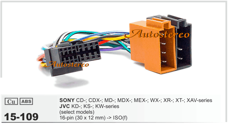 Autostereo 15 109 Iso Standard Harness Car Audio For Sony