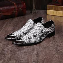 NEW top fashion men’s genuine real full grain leather Qshoes men business casual dress shoe steel pointed toe shoes slm276