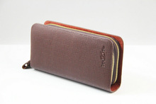Fashion Men Wallets Case Grain Cell Phone Pocket Double Zipper Wallet Long Style Casual Handbag Card holder Purse Free shipping