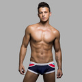 2016 men s swim boxer sexy swimming trunks men s low rise mosaic swim Stripe Shorts