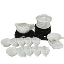 Freeshipping New Coming Ceramic bone China kungfu tea set suit  tea cups ceramic 13PCS tea set In Stock And Safety Package