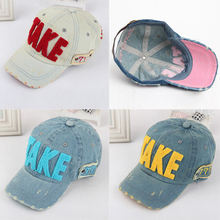 Fashion Embroidery Children Baseball Caps Baby Boys Girl Denim Baseball Cap Kids Summer Mesh Sun