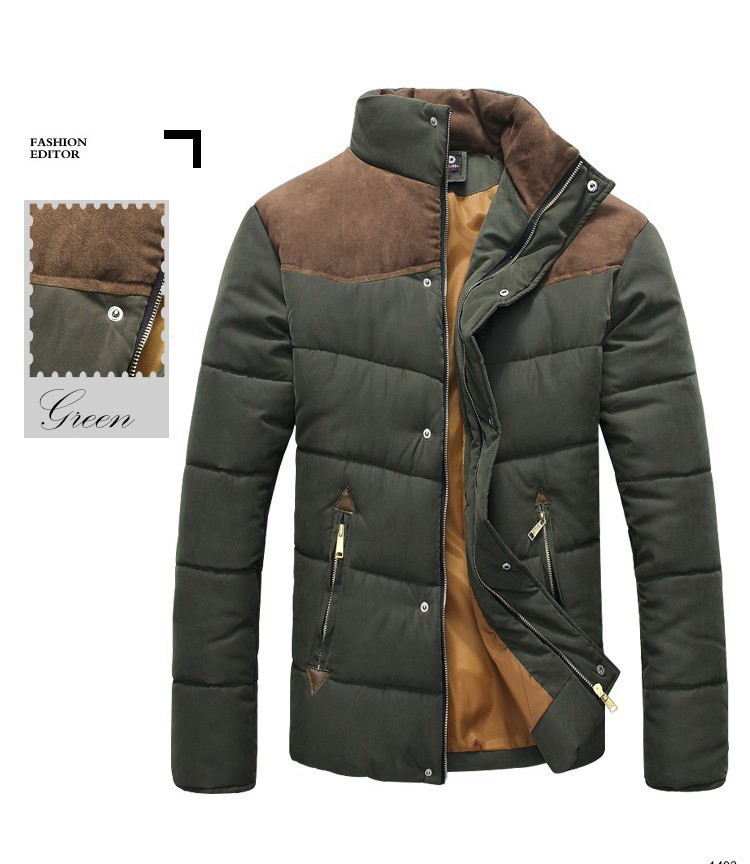 2015 Men Coat Winter Splicing Cotton Padded Hotsale Jacket Winter Plus Size Parka High Quality MWM169
