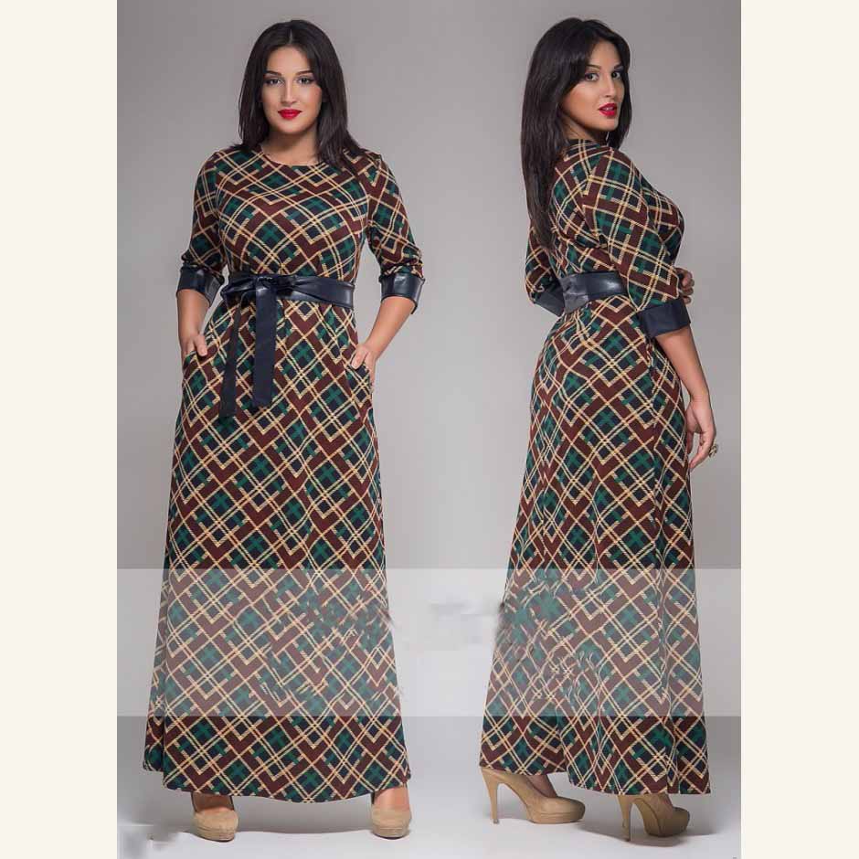 Women dress 2016 hot casual font b Plaid b font dress vestido de festa robe summer
