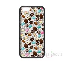 For iphone 4/4s 5/5s 5c SE 6/6s 7 plus ipod touch 4/5/6 back skins mobile cellphone cases cover Cupcake Pattern