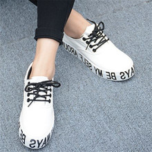 New Arrival Fashion Thick Sole Letter Print Women Sneakers Platform Elevator Shoes Casual Lace Up Low