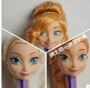 5pcs/lot Heads for elsa anna heads doll heads,doll accessories for barbie doll,princess doll heads DIY girls gift