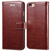 New Vintage Wallet With Stand PU Leather Phone Bag Case For iPhone 6 6G Retro Flip Cover With Card Slot Black Brown White Pink