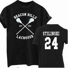 BEACON HILLS LACROSSE Maroon T Shirt Wolf Stiles Stilinski Teen 24 Top Summer Style T-Shirt Tee For Men Women Euro Size European