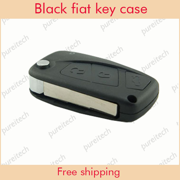 Free shipping Black fiat flip key shell 3 button for FIAT Punto and FIAT Stilo