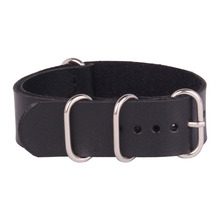 Cuero clásico negro PU correas de reloj de la otan 20 mm wach relojes casuales correas 20 mm