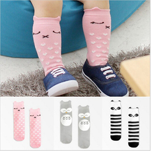 Newborn Toddler knee high sock Baby Boy Girl Socks anti slip Cute Cartoon Cat Skid Resistance leg warmers For newborns infantile
