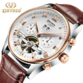 Relogio Masculino 2016 Men s Luxury Brand Military Mechanical Watches Leather Hollow Skeleton Watch Relojes Hombre