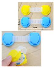 Hot 10pcs Set Baby Child Kid Drawer Cabinet Lock Short Style Safety Lock Yellow Blue Baby