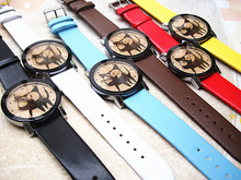 2016 New Fashion Cute watches Women and Children Favor black cat Cartoon watches Casual quartz wristWatches