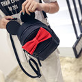 Hot 2017 PU Leather Women Korean Style Mouse Ears Bow Shoulder Bag College Girls School Bags
