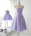 2016 New Silk Mother Daughter Dresses Family Match Outfit Fashion Evening Dresses For Girls And Ladies