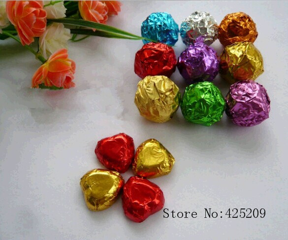 Eight colors chocolate wrapping tin foil covered,chocolate, candy aluminum foil Embossing paper 10*10cm 1000pcs wholesale