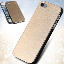 Cool Metal Gold Case For Apple iphone5 5S 5G Aluminum Plastic Hard Back Phone Accessories Brand