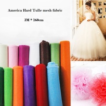 3m America Hard Tulle mesh fabric 160cm wide for wedding dress cloth Sewing DIY doll tutu skirt Yarn cloth fabric material