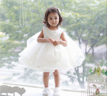 White Kids Flower Girl Princess Dresses for Party and Wedding Bridesmaid Evening Toddler Junior Girls Pageant Ball Gowns Dress