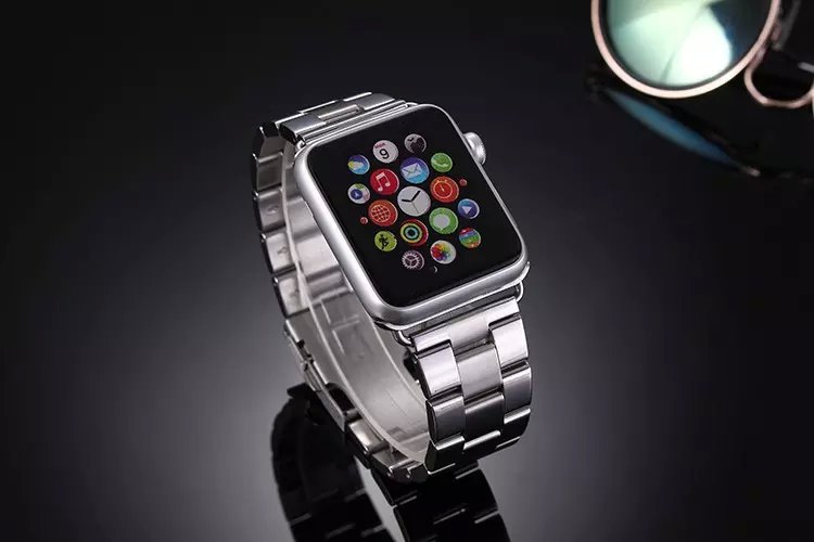 38mm Premium Luxury Stainless Steel Strap Classic Buckle Connector Adapter Watch Bands For Apple Watch iWatch