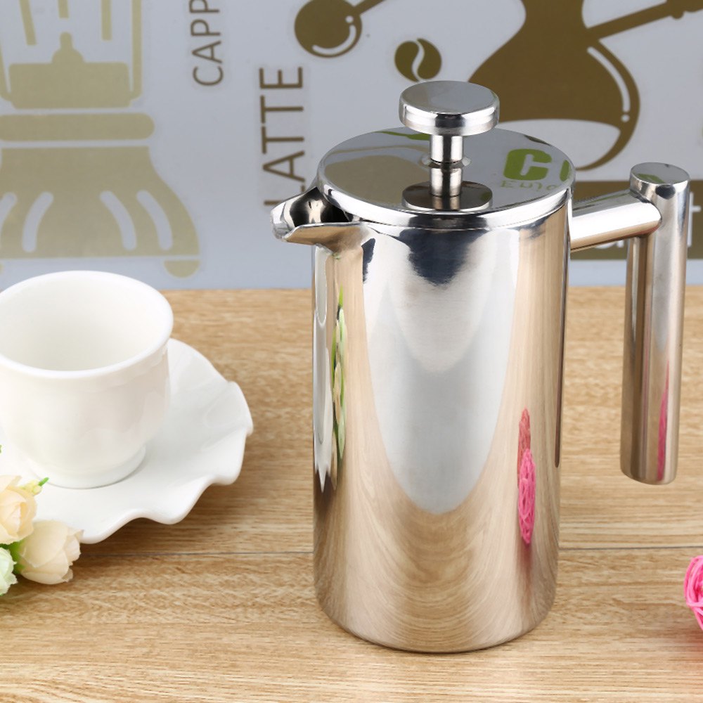 350ml Stainless Steel Cafetiere French Press with Filter Double Wall Espresso Coffee Maker